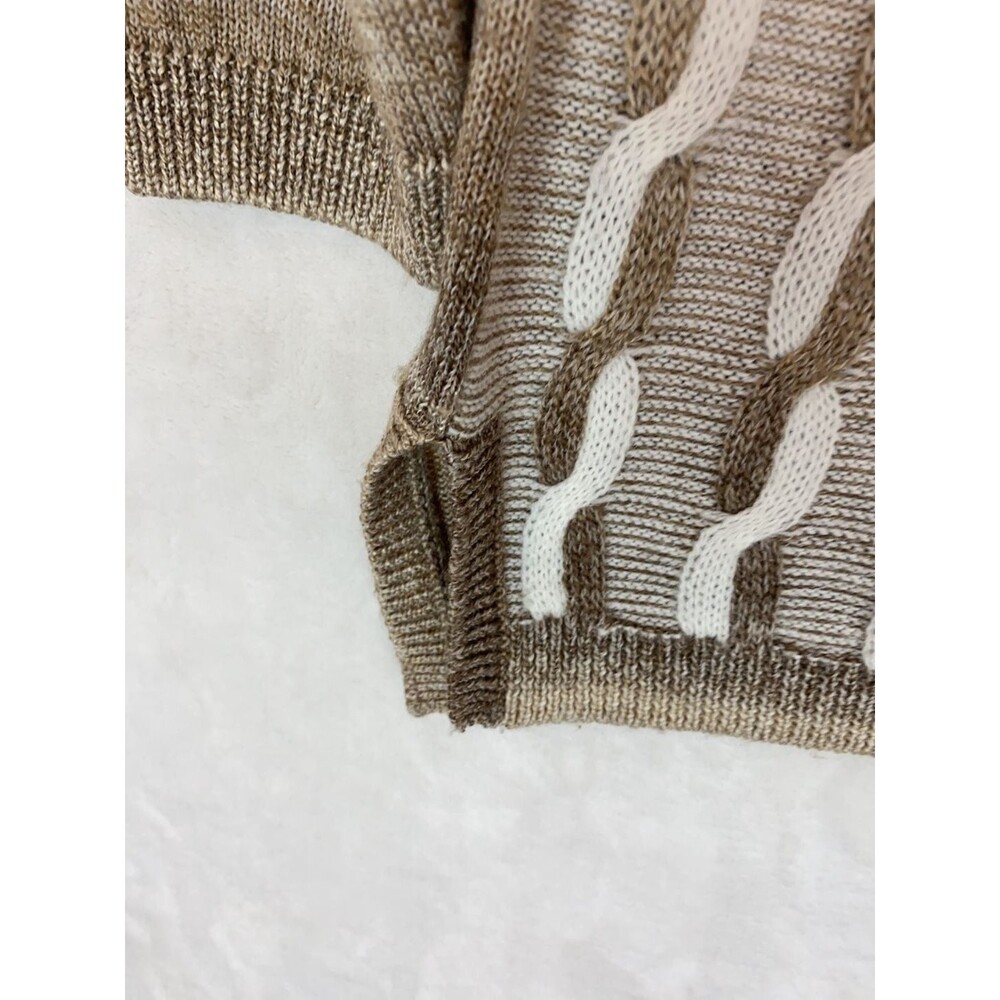 Alfred Dunner Petite PM Brown Ombre Sequin Embellished Sweater Granny - Picture 8 of 9